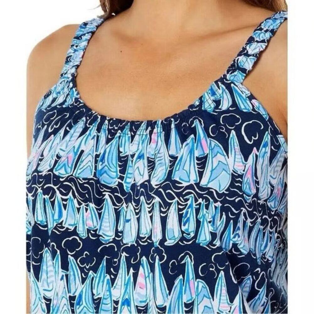 NWOT Lilly Pulitzer Loro Romper, Low Tide Navy Sails and Stripes XL - Picture 4 of 5